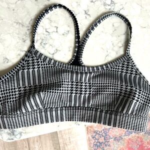 Jacquard Glenplaid Black & White Gratitude Bra - Size Medium